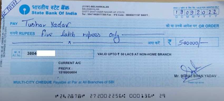 Bank Cheque Kaise Bhare